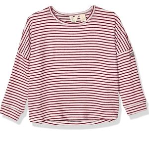 Roxy Marina Red & White Stripe Girls Top Size Medium